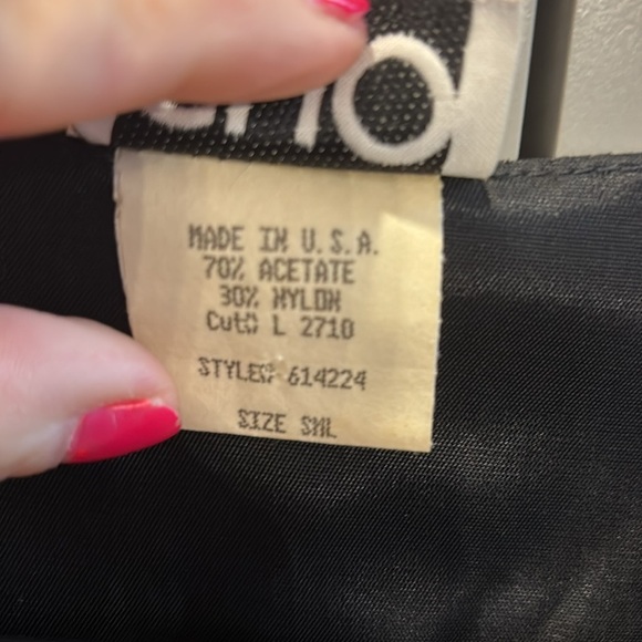 Clio Petites Vintage 80s Black Sparkle Velvet Formal Vest sz small - Picture 5 of 5